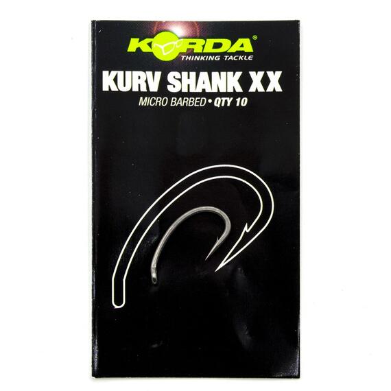 Крючок KORDA Kurv Shank-XX №6 с бородкой, фото , изображение 2