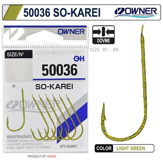 Крючок OWNER So-Karel light green №5 11шт, фото 
