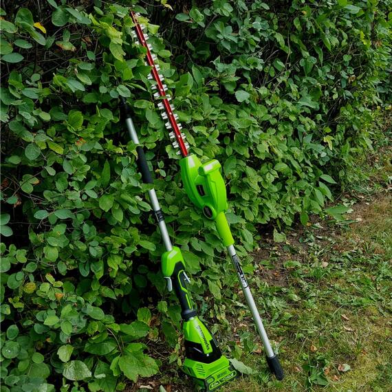 Кусторез штанговый аккумуляторный Greenworks G40PHА 40В, фото , изображение 3