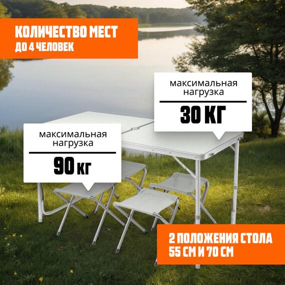 Комплект складной мебели Coyote HKTB-1002 (светло-серый), фото , изображение 2