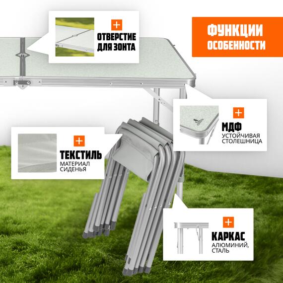 Комплект складной мебели Coyote HKTB-1002 (светло-серый), фото , изображение 3