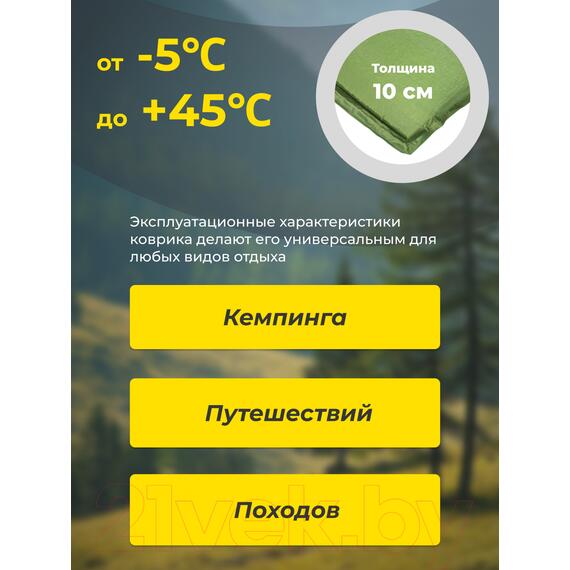 Туристический коврик Sundays ZC-SIM001-2 10см (оливковый), фото , изображение 5