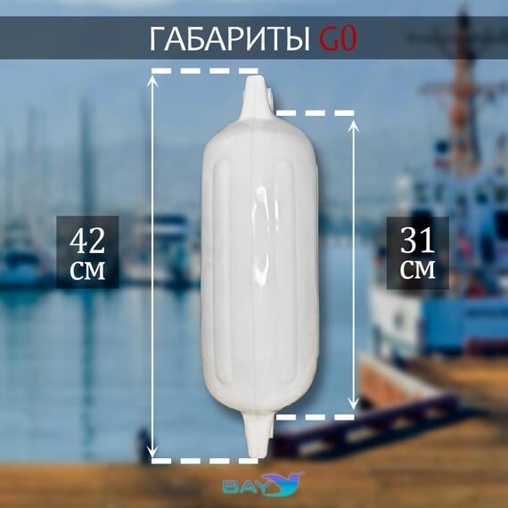 Кранец BAY бортовой №0 (размер: 110х400мм, материал: ПВХ, цвет: БЕЛЫЙ), фото , изображение 2