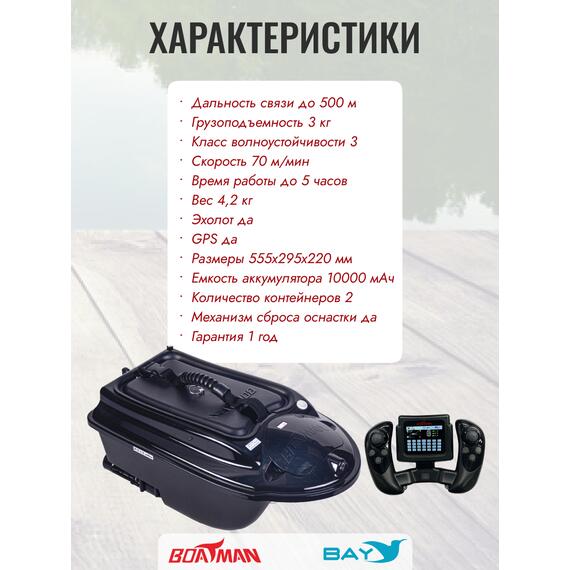 Прикормочный кораблик Boatman Actor Plus GPS Black, фото , изображение 10