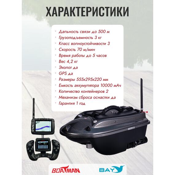 Прикормочный кораблик Boatman Actor Plus Pro Carbon, фото , изображение 10