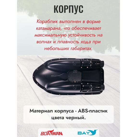 Прикормочный кораблик Boatman Actor Sonar Black, фото , изображение 2