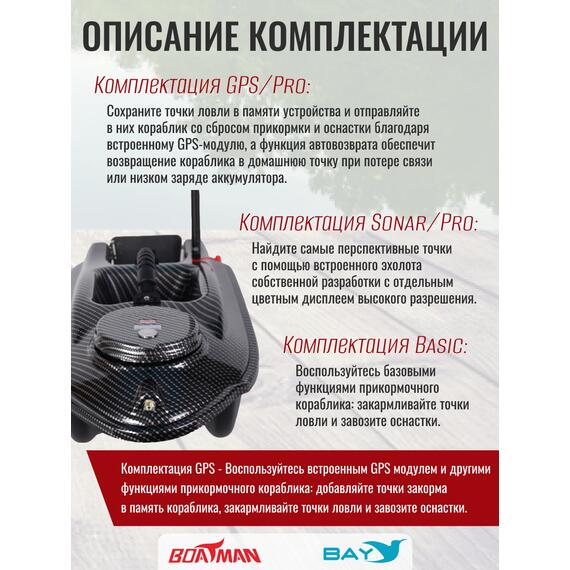 Прикормочный кораблик Boatman Actor Pro Carbon, фото , изображение 3