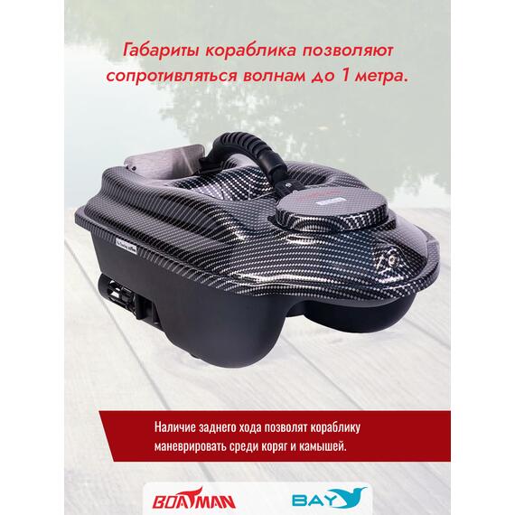 Прикормочный кораблик Boatman Actor Sonar Carbon, фото , изображение 3