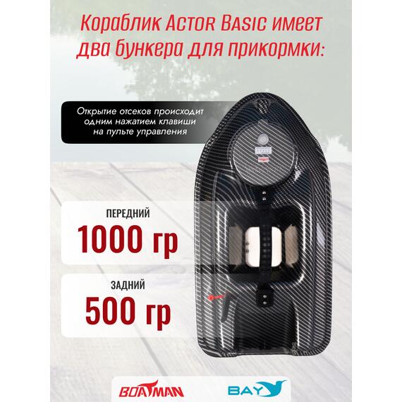 Прикормочный кораблик Boatman Actor Basic Carbon, фото , изображение 4