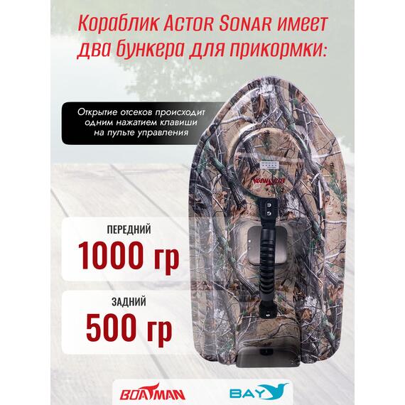 Прикормочный кораблик Boatman Actor Basic Carbon Maple, фото , изображение 4