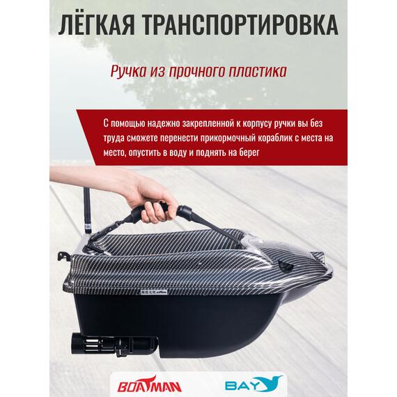 Прикормочный кораблик Boatman Actor Plus Sonar Carbon, фото , изображение 4