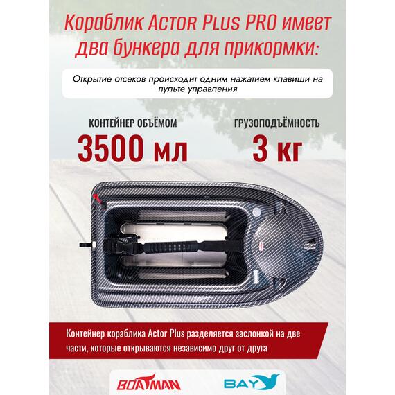 Прикормочный кораблик Boatman Actor Plus Pro Carbon, фото , изображение 7