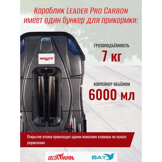 Прикормочный кораблик Boatman Leader Pro Carbon, фото , изображение 7