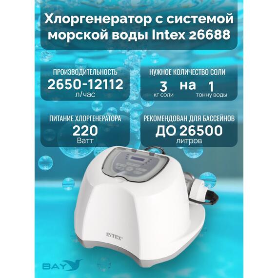 26688 Система санобработки воды в бассейне Intex Krystal clear saltwater 230 вольт, фото , изображение 3