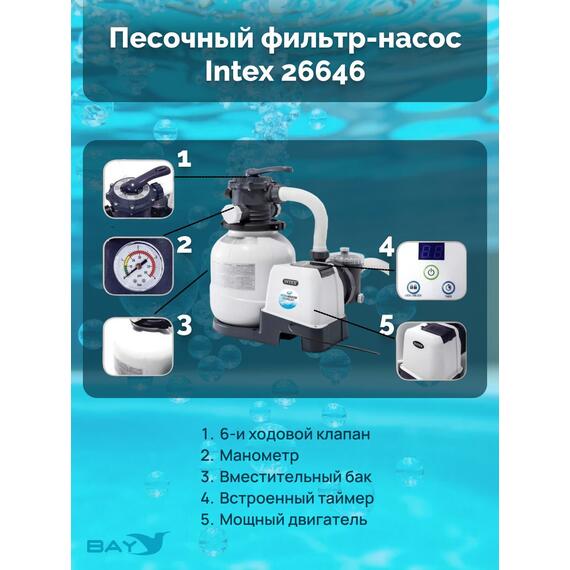 26646 Насос с песочным фильтром Intex, 7900 л/ч (220-240 вольт), фото , изображение 3