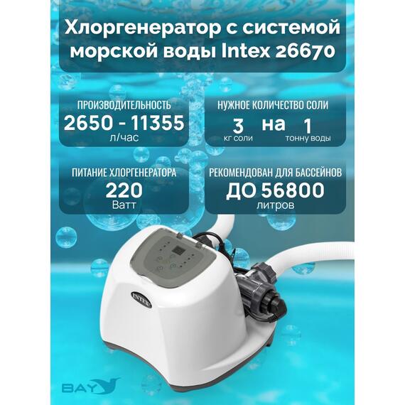 26670 Система санобработки воды в бассейне Intex Krystal clear saltwater 230 вольт , фото , изображение 3