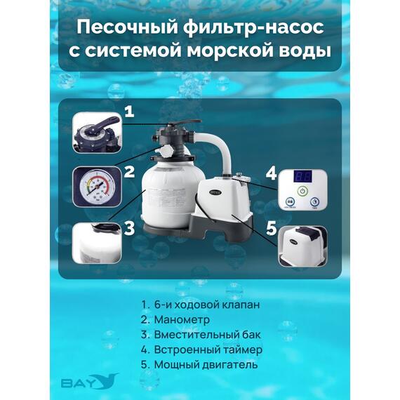 26680 Фильтр-насос с картриджем и системой морской воды Intex, фото , изображение 3