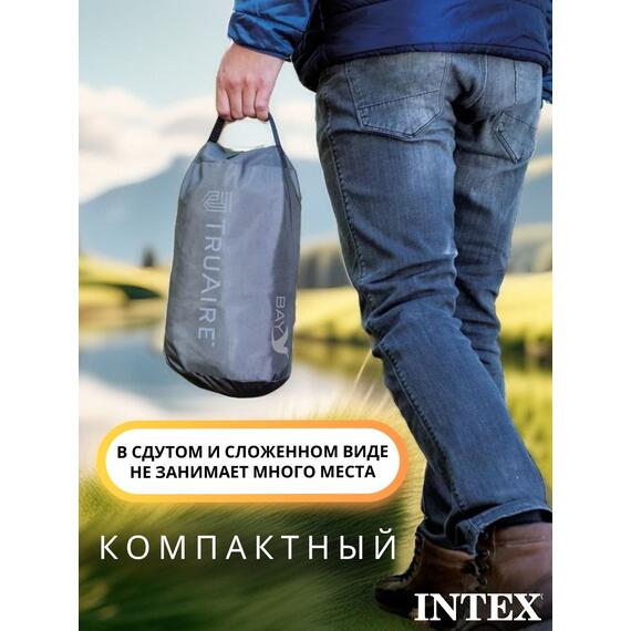 64098 Туристический матрас Intex 71х191х11см, однокамерный, фото , изображение 5