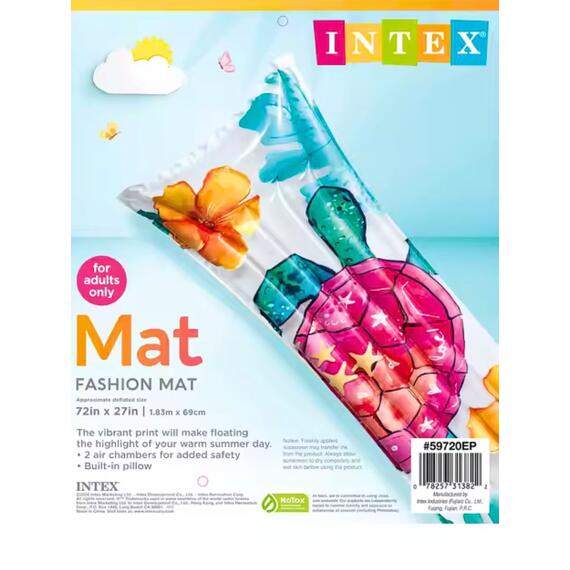 59720 Надувной матрас стильный Intex, Размер: 183 х 69 см, Расцветка: черепаха, фото , изображение 7