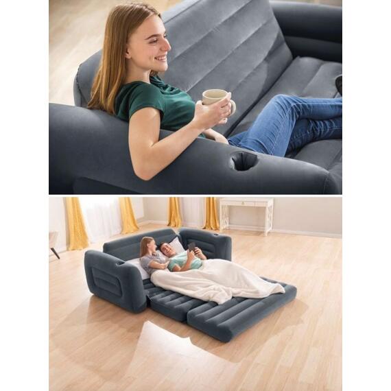 66552 Надувной раскладной диван Intex 203х224х66 см, фото , изображение 7