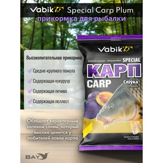 Прикормка Vabik SPECIAL Карп Слива 1кг, фото , изображение 2