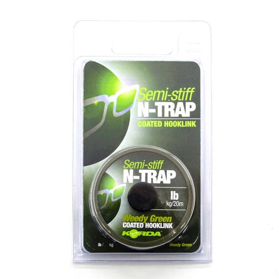 Поводковый материал KORDA N-Trap Semi-stiff 20lb Weedy Green, фото 