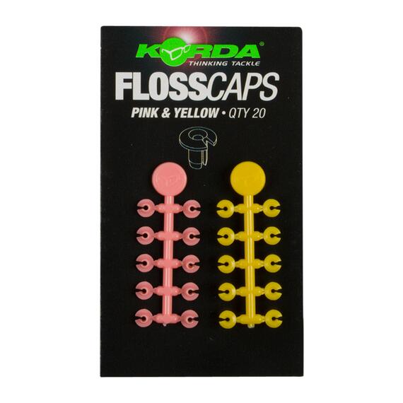 Стопор для бойлов KORDA Floss Caps Pink/Yellow, фото 