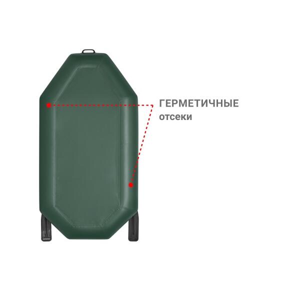 Надувная лодка Фрегат М-11 Оптима Лайт (240 см) Зеленый, фото , изображение 3