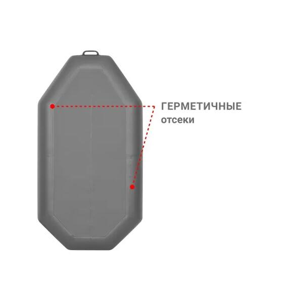 Надувная лодка Фрегат М-1 Оптима Лайт (200 см) с гребками Серый, фото , изображение 3