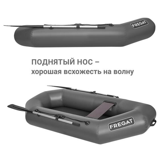 Надувная лодка Фрегат М-11 Оптима Лайт (240 см) Серый, фото , изображение 5