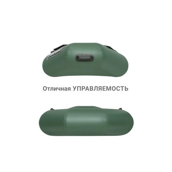 Надувная лодка Фрегат М-1 Оптима Лайт (200 см) с гребками Зеленый, фото , изображение 4
