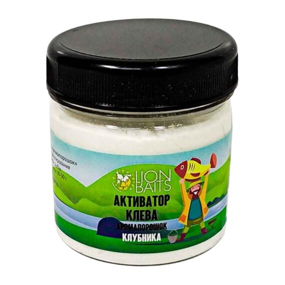 Lion Baits Активатор клева Аромапорошок "Клубника" 100гр, Вкус: клубника, Расцветка: белый, фото , изображение 5