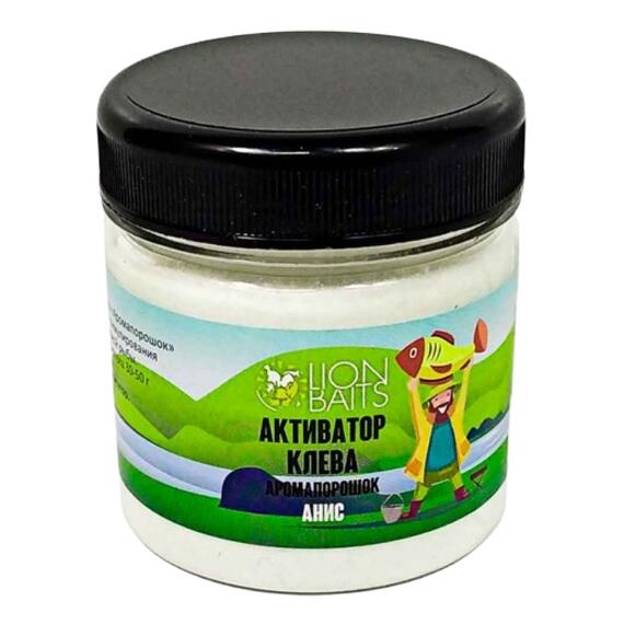 Lion Baits Активатор клева Аромапорошок "Анис" 100гр, Вкус: анис, Расцветка: белый, фото , изображение 5