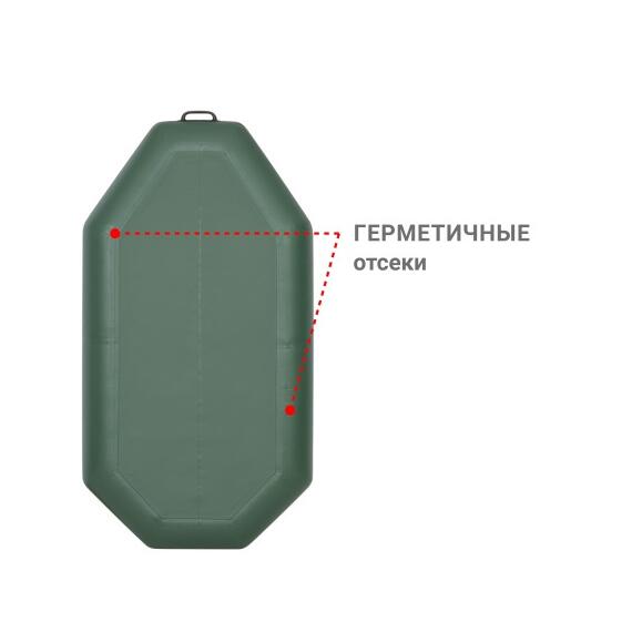 Надувная лодка Фрегат М-1 Оптима Лайт (200 см) с гребками Зеленый, фото , изображение 3