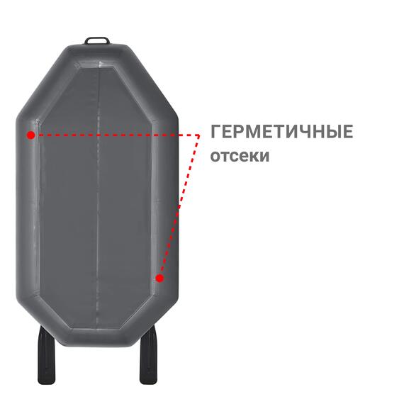 Надувная лодка Фрегат М-1 Оптима (200 см) Серый, фото , изображение 3