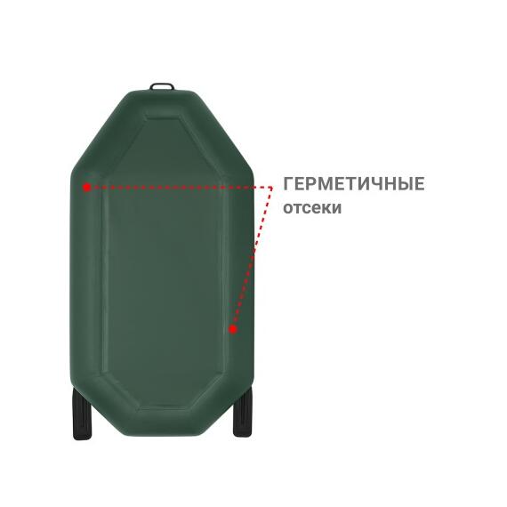 Надувная лодка Фрегат М-11 Оптима (240 см) Зеленый, фото , изображение 3