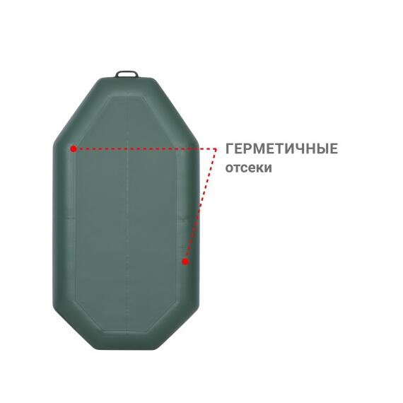 Надувная лодка Фрегат М-1 Оптима (200 см) с гребками Зеленый, фото , изображение 3