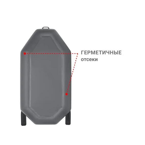 Надувная лодка Фрегат М-11 Оптима (240 см) Серый, фото , изображение 3