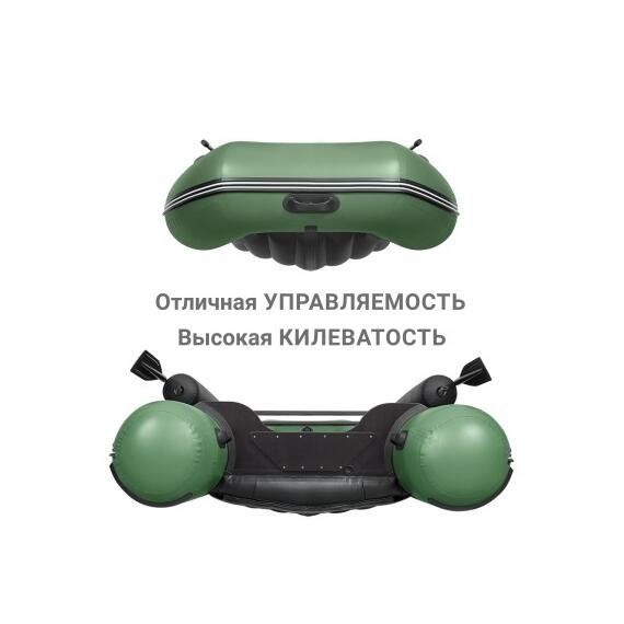 Надувная лодка Фрегат 350 Air F (НДНД), с фальшбортом Зеленый, фото , изображение 4
