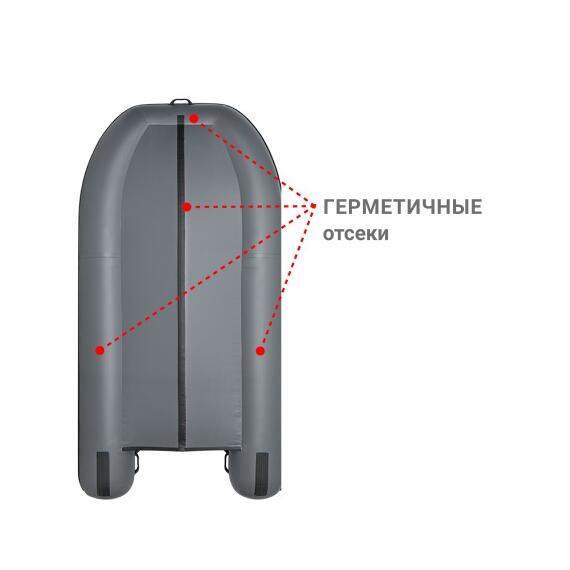 Надувная лодка Фрегат 370 F Серый, фото , изображение 3