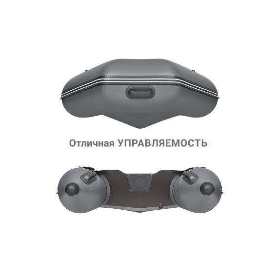 Надувная лодка Фрегат 320 ЕК с килем Серый, фото , изображение 4