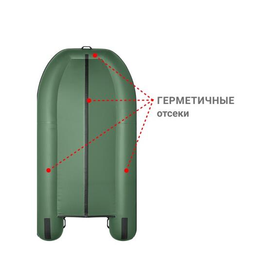 Надувная лодка Фрегат 370 F Зеленый, фото , изображение 3