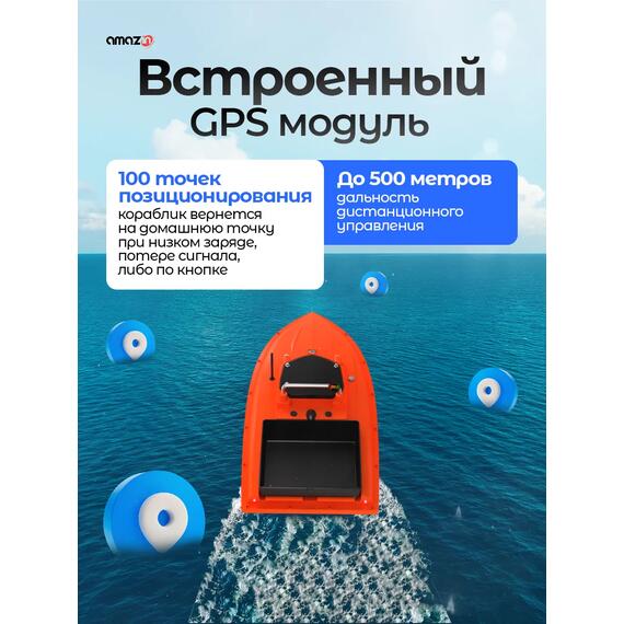 Кораблик Amazin Spirit high-speed GPS с установленным эхолотом AMAZIN FF777-PRO-CWLS, фото , изображение 3