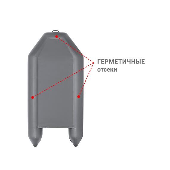 Надувная лодка Фрегат 300Е Лайт серый, фото , изображение 3