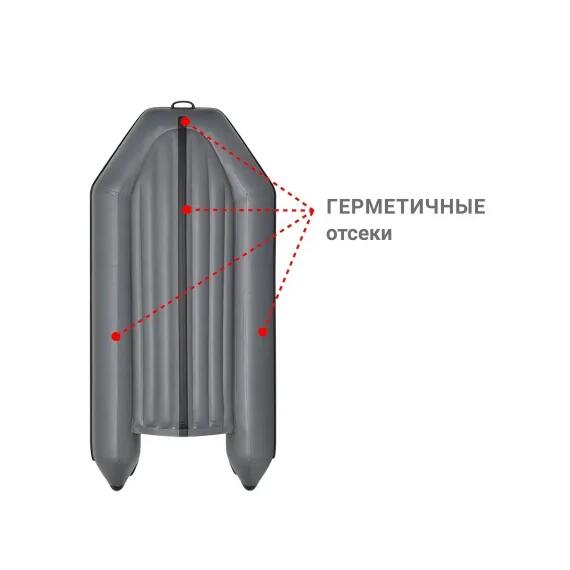 Надувная лодка Фрегат 280 Е НДНД серый, фото , изображение 3
