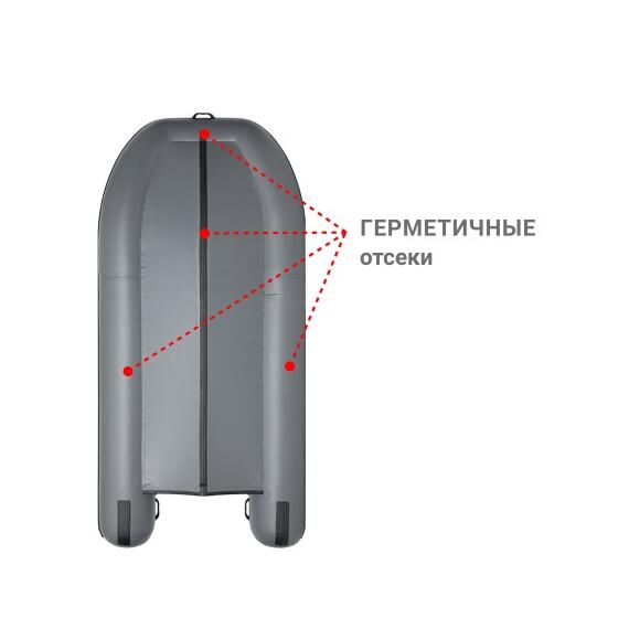 Надувная лодка Фрегат 370 С Серый, фото , изображение 3