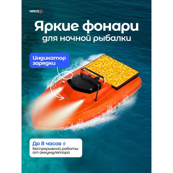 Кораблик Amazin Spirit high-speed GPS с установленным эхолотом AMAZIN FF777-PRO-CWLS, фото , изображение 5