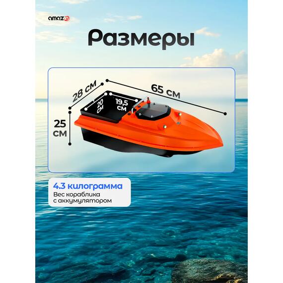 Кораблик Amazin Spirit high-speed GPS с установленным эхолотом AMAZIN FF777-PRO-CWLS, фото , изображение 6