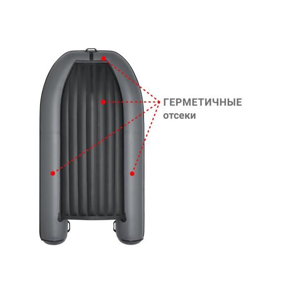 Надувная лодка Фрегат 310 Air (НДНД) Серый, фото , изображение 3