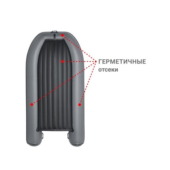 Надувная лодка Фрегат 350 Air F (НДНД), с фальшбортом Серый, фото , изображение 3